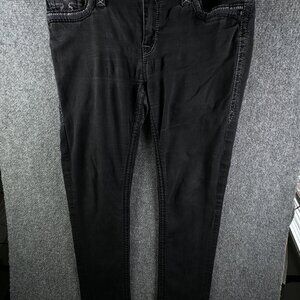 Rock Revival Women Anais Skinny Pocket Flaps Black Denim Jeans Size 31 Urban